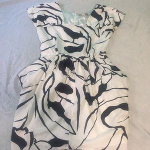 Black and white midi dress